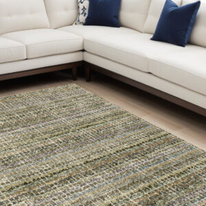 8' X 11' Gray and Ivory Abstract Power Loom Area Rug