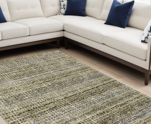 8' X 11' Gray and Ivory Abstract Power Loom Area Rug
