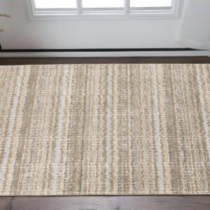 2' X 3' Ivory And Gray Abstract Area Rug