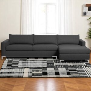 9' X 12' Gray and Black Geometric Power Loom Area Rug