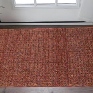 2' X 3' Red and Gold Geometric Power Loom Area Rug