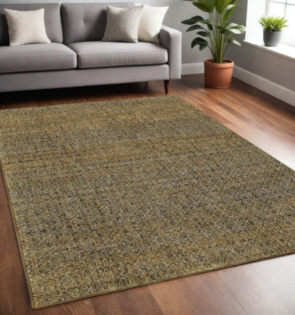 5' X 7' Green Geometric Power Loom Area Rug - Image 2
