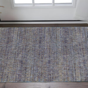 3' X 5' Blue and Ivory Power Loom Area Rug