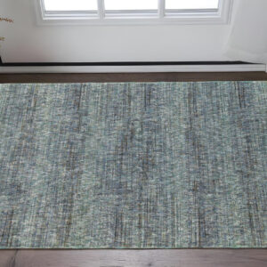 3' X 5' Blue and Gray Power Loom Area Rug