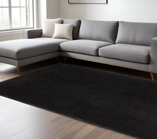 8' X 10' Black Shag Tufted Handmade Area Rug