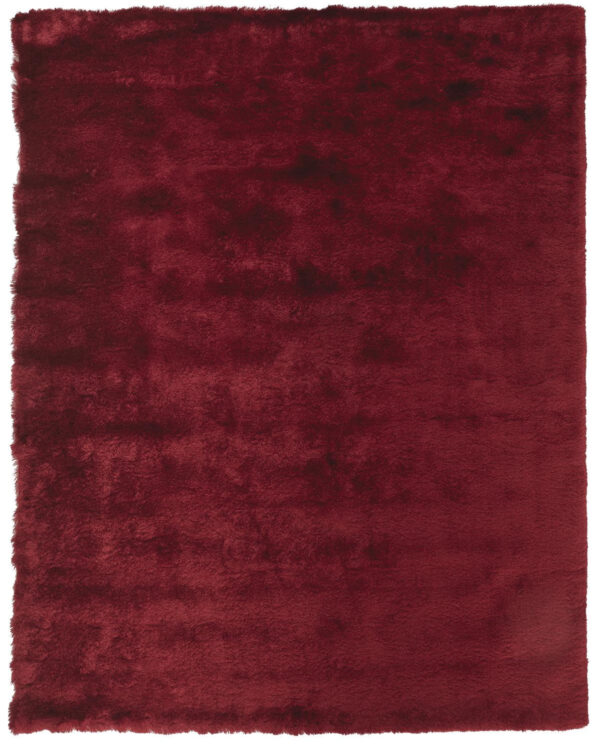 5' X 8' Red And Purple Shag Tufted Handmade Area Rug - Image 2