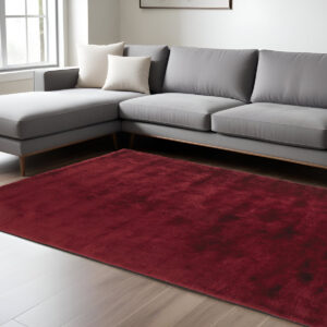 8' X 10' Red Purple Shag Hand Tufted Area Rug
