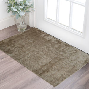 2' X 3' Tan And Taupe Shag Tufted Handmade Area Rug