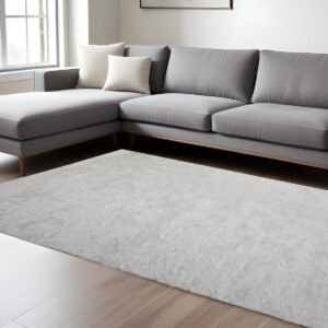 8' X 10' White Shag Tufted Handmade Area Rug