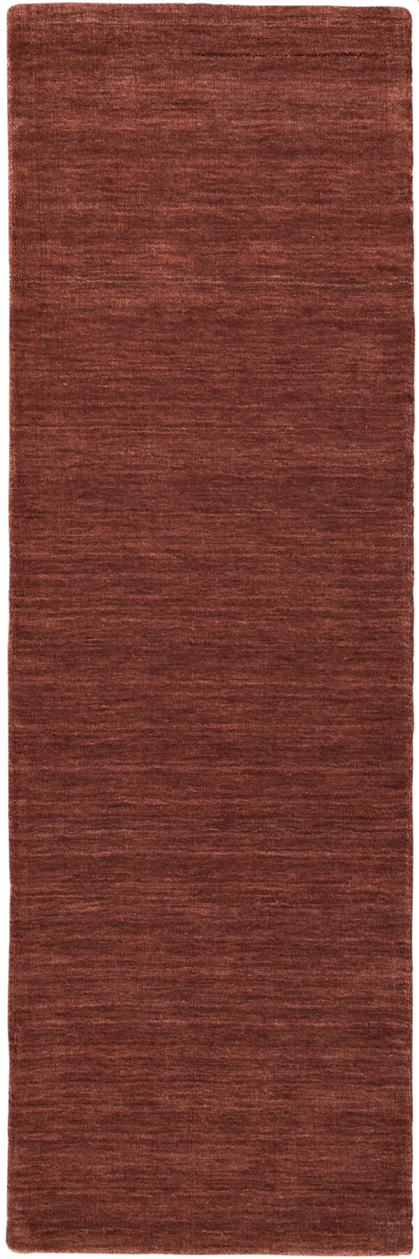 8' Orange And Red Wool Hand Woven Stain Resistant Runner Rug - Image 3