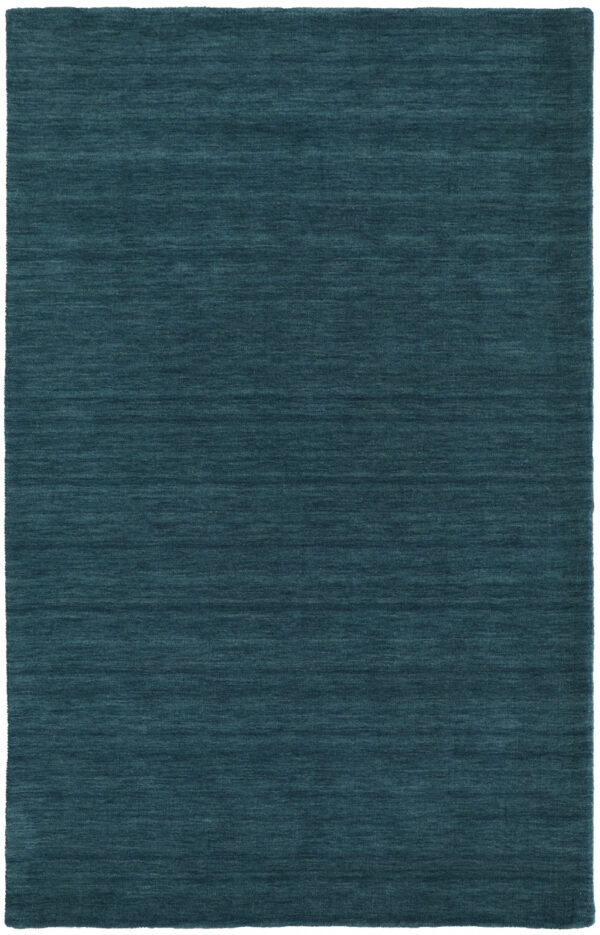 5' X 8' Blue And Green Wool Hand Woven Stain Resistant Area Rug - Image 2