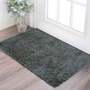 2' X 3' Gray Shag Tufted Handmade Stain Resistant Area Rug