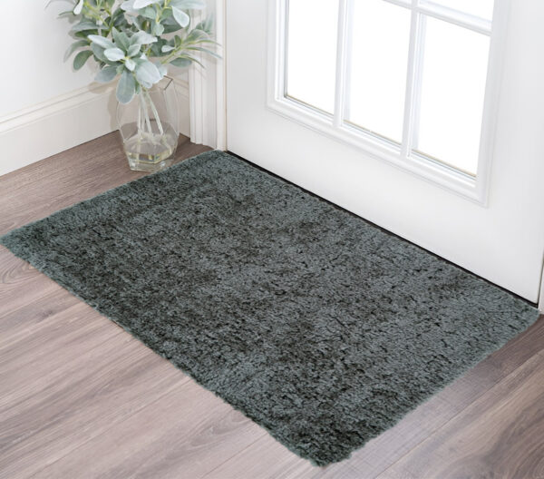 2' X 3' Gray Shag Tufted Handmade Stain Resistant Area Rug