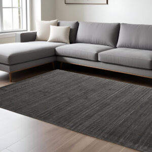 8' X 10' Gray Geometric Hand Woven Area Rug