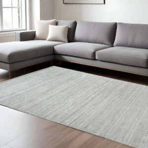 6' X 9' Ivory Geometric Hand Woven Area Rug