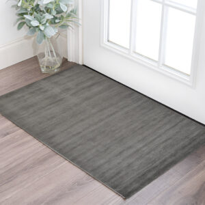 2' X 3' Gray And Black Hand Woven Area Rug