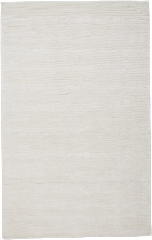 8' X 11' White Hand Woven Distressed Area Rug - Image 2