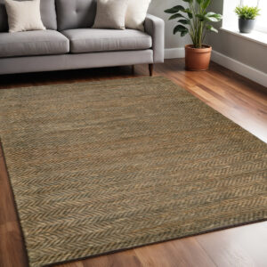 5' X 8' Brown And Gray Hand Woven Area Rug