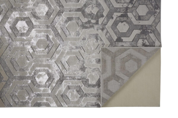 12' X 18' Gray Taupe And Silver Abstract Area Rug - Image 2