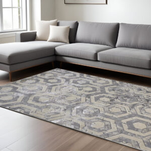 13' X 20' Gray Abstract Area Rug