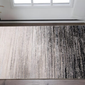 2' X 3' Black And Dark Gray Abstract Stain Resistant Area Rug