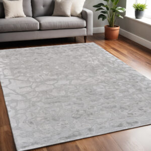 5' X 8' Gray And Silver Abstract Tufted Handmade Area Rug