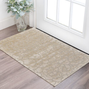 2' X 3' Gray and Ivory Abstract Hand Tufted Non Skid Area Rug