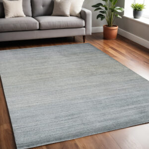 5' X 8' Blue and Gray Ombre Hand Woven Area Rug