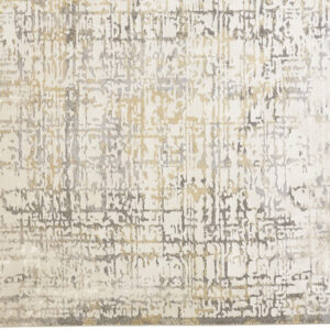 2' X 3' Ivory And Gray Abstract Stain Resistant Area Rug