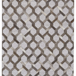 8' X 11' Gray Taupe And Silver Geometric Hand Woven Area Rug