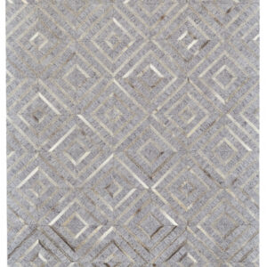 8' X 11' Gray Taupe And Ivory Geometric Hand Woven Area Rug
