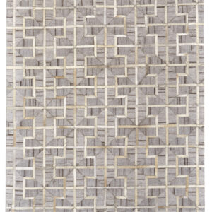 8' X 11' Gray Ivory And Brown Geometric Hand Woven Area Rug