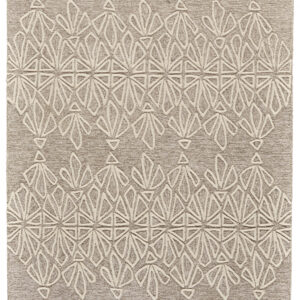 10' X 13' Tan And Ivory Wool Geometric Tufted Handmade Stain Resistant Area Rug