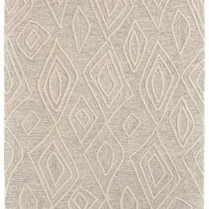 8' X 11' Tan And Ivory Wool Geometric Tufted Handmade Stain Resistant Area Rug