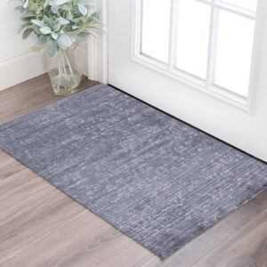 2' X 3' Blue and Ivory Abstract Hand Woven Area Rug