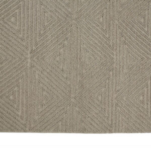 5' X 8' Tan And Ivory Wool Geometric Hand Woven Area Rug With Fringe
