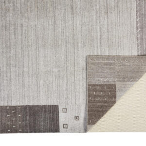 2' X 3' Gray Silver And Black Wool Hand Knotted Stain Resistant Area Rug