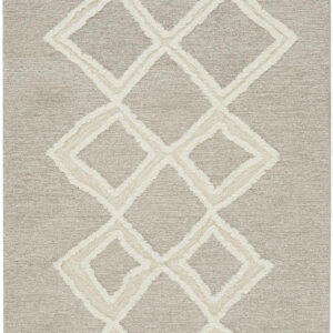 12' X 15' Gray And Ivory Wool Geometric Tufted Handmade Area Rug