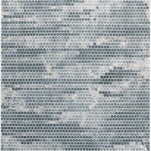 5' X 8' Blue And Gray Polka Dots Distressed Stain Resistant Area Rug