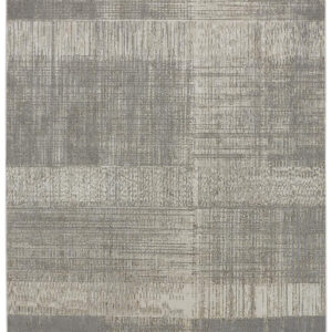 9' X 12' Gray And Ivory Abstract Area Rug