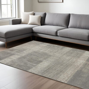 13' X 20' Gray And Ivory Abstract Area Rug