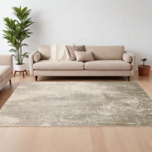 12' X 15' Ivory Gray And Gold Abstract Area Rug