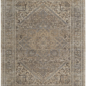 2' X 3' Tan Brown And Ivory Floral Power Loom Distressed Area Rug