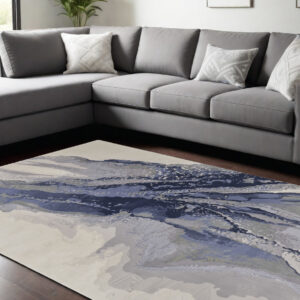 8' X 10' Gray and Ivory Abstract Power Loom Area Rug