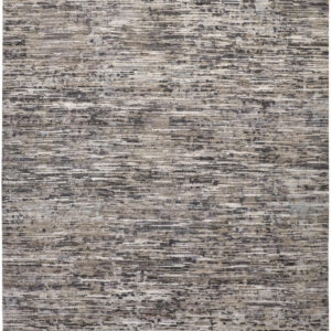 5' X 8' Gray Blue And Silver Wool Abstract Hand Knotted Area Rug