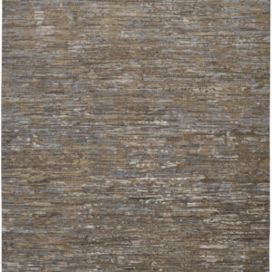 9' X 12' Brown And Gray Wool Abstract Hand Knotted Area Rug
