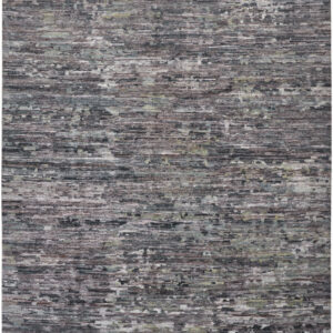 9' X 12' Blue And Gray Wool Abstract Hand Knotted Area Rug