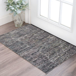 2' X 3' Blue and Gray Wool Abstract Hand Knotted Area Rug
