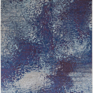 9' X 12' Blue Purple And Ivory Abstract Power Loom Stain Resistant Area Rug