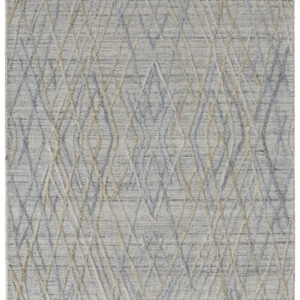 8' Gray And Ivory Abstract Hand Woven Runner Rug